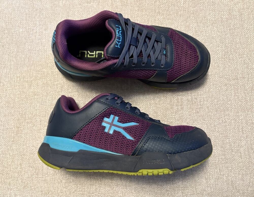 Kuru Quantum 2.0 Women's Size 8.5 Wide Purple Blue Walking Shoes Sneakers